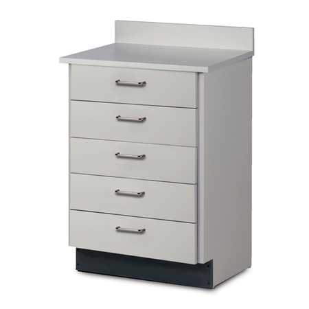 TX Cabinet w/ 5 Drawers, Slate Gray Top, Gray Cabinet -  CLINTON, 8805-0SG-1GR